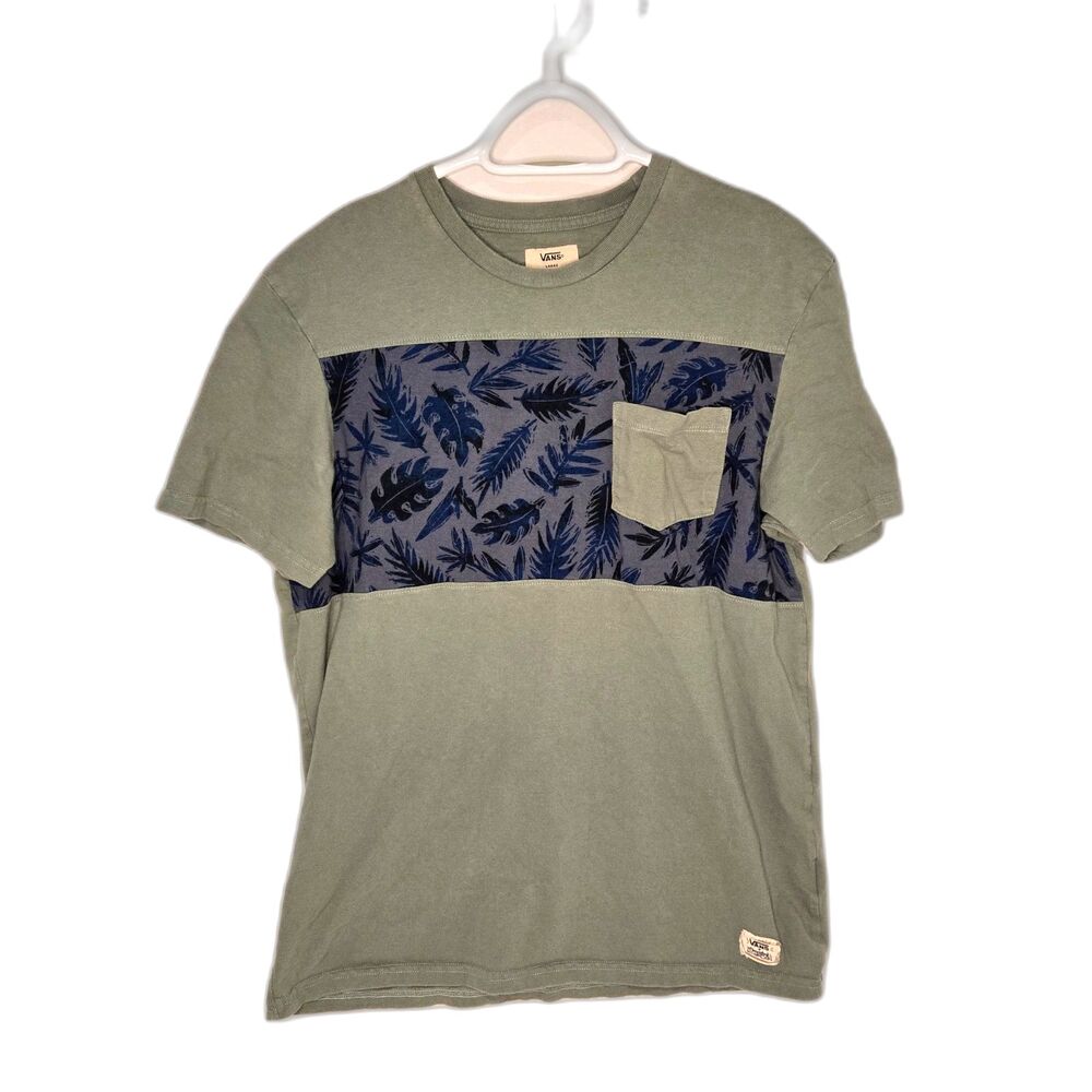 Vans x Gregg Kaplan T-Shirt | Sage Green Floral Pocket | Men's Size Large